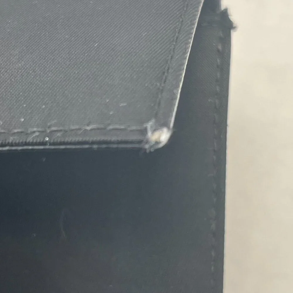 PRADA Tessuto Nylon Compact Tri-Fold Wallet in Black - Preowned